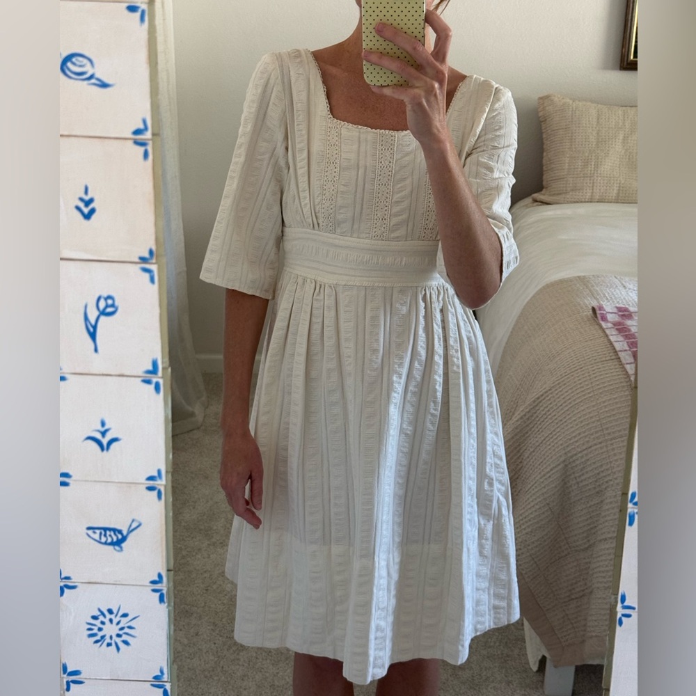 Vintage Cottagecore White Summer Dress